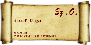 Szeif Olga névjegykártya