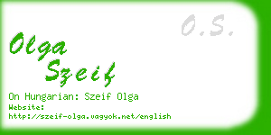 olga szeif business card